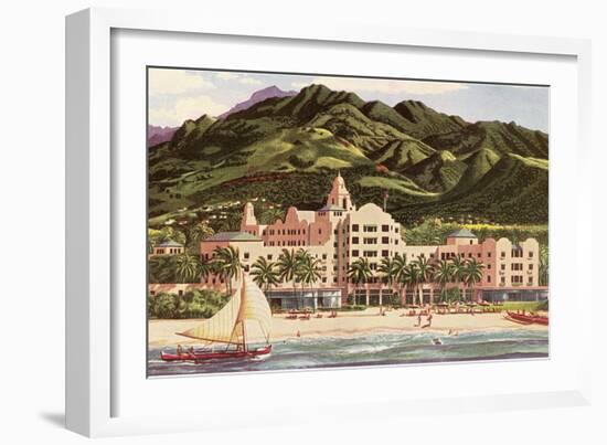 Royal Hawaiian Hotel, Hawaii-null-Framed Art Print