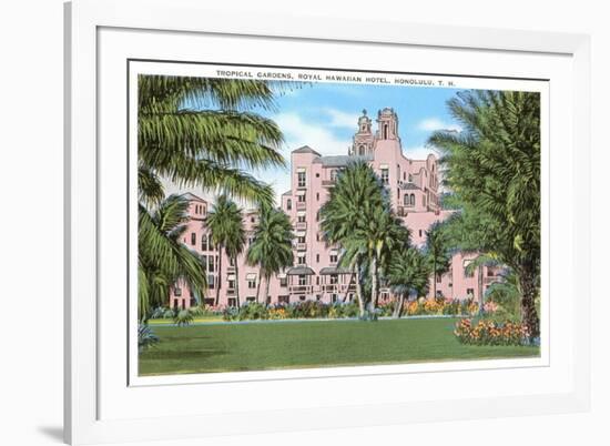 Royal Hawaiian Hotel, Honolulu, Hawaii-null-Framed Premium Giclee Print
