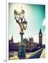 Royal Lamppost UK and Houses of Parliament and Westminster Bridge - Big Ben - London - England-Philippe Hugonnard-Framed Photographic Print