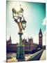 Royal Lamppost UK and Houses of Parliament and Westminster Bridge - Big Ben - London - England-Philippe Hugonnard-Mounted Photographic Print