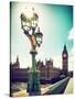 Royal Lamppost UK and Houses of Parliament and Westminster Bridge - Big Ben - London - England-Philippe Hugonnard-Stretched Canvas