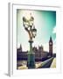 Royal Lamppost UK and Houses of Parliament and Westminster Bridge - Big Ben - London - England-Philippe Hugonnard-Framed Photographic Print