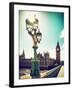 Royal Lamppost UK and Houses of Parliament and Westminster Bridge - Big Ben - London - England-Philippe Hugonnard-Framed Photographic Print