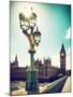 Royal Lamppost UK and Houses of Parliament and Westminster Bridge - Big Ben - London - England-Philippe Hugonnard-Mounted Photographic Print