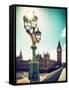 Royal Lamppost UK and Houses of Parliament and Westminster Bridge - Big Ben - London - England-Philippe Hugonnard-Framed Stretched Canvas