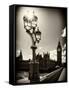 Royal Lamppost UK and Houses of Parliament and Westminster Bridge - Big Ben - London - England-Philippe Hugonnard-Framed Stretched Canvas