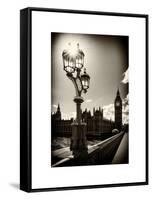 Royal Lamppost UK and Houses of Parliament and Westminster Bridge - Big Ben - London - England-Philippe Hugonnard-Framed Stretched Canvas