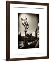 Royal Lamppost UK and Houses of Parliament and Westminster Bridge - Big Ben - London - England-Philippe Hugonnard-Framed Art Print