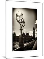Royal Lamppost UK and Houses of Parliament and Westminster Bridge - Big Ben - London - England-Philippe Hugonnard-Mounted Art Print