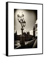 Royal Lamppost UK and Houses of Parliament and Westminster Bridge - Big Ben - London - England-Philippe Hugonnard-Framed Stretched Canvas