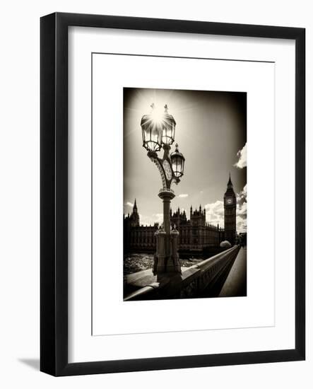 Royal Lamppost UK and Houses of Parliament and Westminster Bridge - Big Ben - London - England-Philippe Hugonnard-Framed Art Print