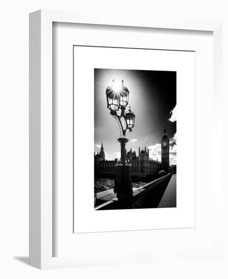 Royal Lamppost UK and Houses of Parliament and Westminster Bridge - Big Ben - London - England-Philippe Hugonnard-Framed Art Print