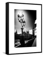 Royal Lamppost UK and Houses of Parliament and Westminster Bridge - Big Ben - London - England-Philippe Hugonnard-Framed Stretched Canvas