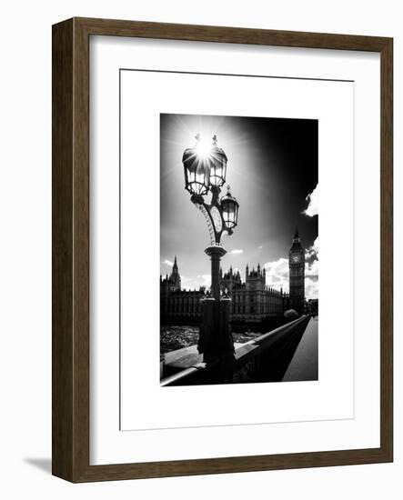 Royal Lamppost UK and Houses of Parliament and Westminster Bridge - Big Ben - London - England-Philippe Hugonnard-Framed Art Print