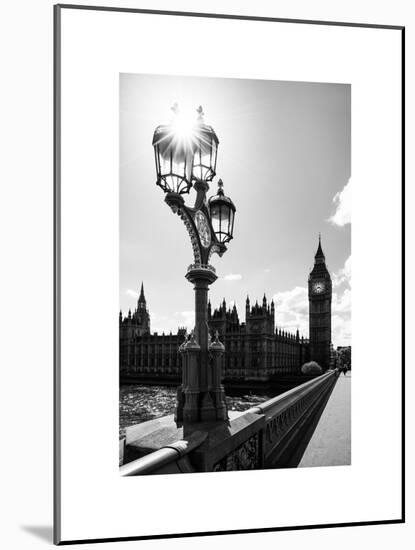 Royal Lamppost UK and Houses of Parliament and Westminster Bridge - Big Ben - London - England-Philippe Hugonnard-Mounted Art Print