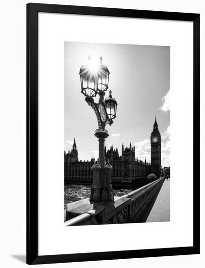 Royal Lamppost UK and Houses of Parliament and Westminster Bridge - Big Ben - London - England-Philippe Hugonnard-Framed Art Print