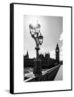 Royal Lamppost UK and Houses of Parliament and Westminster Bridge - Big Ben - London - England-Philippe Hugonnard-Framed Stretched Canvas