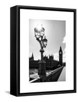 Royal Lamppost UK and Houses of Parliament and Westminster Bridge - Big Ben - London - England-Philippe Hugonnard-Framed Stretched Canvas