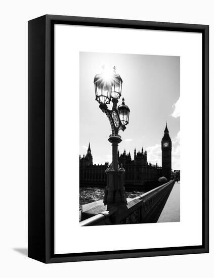 Royal Lamppost UK and Houses of Parliament and Westminster Bridge - Big Ben - London - England-Philippe Hugonnard-Framed Stretched Canvas