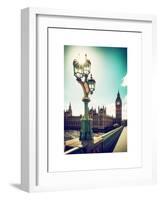 Royal Lamppost UK and Houses of Parliament and Westminster Bridge - Big Ben - London - England-Philippe Hugonnard-Framed Art Print