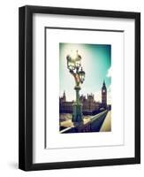 Royal Lamppost UK and Houses of Parliament and Westminster Bridge - Big Ben - London - England-Philippe Hugonnard-Framed Art Print