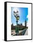 Royal Lamppost UK and Houses of Parliament and Westminster Bridge - Big Ben - London - England-Philippe Hugonnard-Framed Stretched Canvas