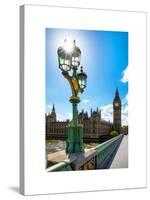 Royal Lamppost UK and Houses of Parliament and Westminster Bridge - Big Ben - London - England-Philippe Hugonnard-Stretched Canvas