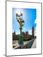 Royal Lamppost UK and Houses of Parliament and Westminster Bridge - Big Ben - London - England-Philippe Hugonnard-Mounted Art Print