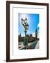 Royal Lamppost UK and Houses of Parliament and Westminster Bridge - Big Ben - London - England-Philippe Hugonnard-Framed Art Print