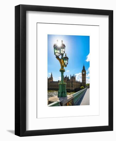 Royal Lamppost UK and Houses of Parliament and Westminster Bridge - Big Ben - London - England-Philippe Hugonnard-Framed Art Print