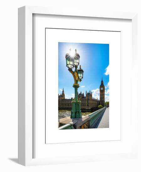 Royal Lamppost UK and Houses of Parliament and Westminster Bridge - Big Ben - London - England-Philippe Hugonnard-Framed Art Print