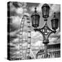 Royal Lamppost UK and London Eye - Millennium Wheel and River Thames - City of London - UK-Philippe Hugonnard-Stretched Canvas