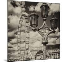 Royal Lamppost UK and London Eye - Millennium Wheel and River Thames - City of London - UK-Philippe Hugonnard-Mounted Photographic Print