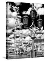 Royal Lamppost UK and London Eye - Millennium Wheel and River Thames - City of London - UK-Philippe Hugonnard-Stretched Canvas