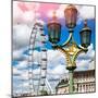 Royal Lamppost UK and London Eye - Millennium Wheel and River Thames - City of London - UK-Philippe Hugonnard-Mounted Photographic Print