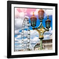 Royal Lamppost UK and London Eye - Millennium Wheel and River Thames - City of London - UK-Philippe Hugonnard-Framed Photographic Print