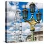 Royal Lamppost UK and London Eye - Millennium Wheel and River Thames - City of London - UK-Philippe Hugonnard-Stretched Canvas