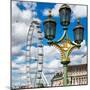 Royal Lamppost UK and London Eye - Millennium Wheel and River Thames - City of London - UK-Philippe Hugonnard-Mounted Photographic Print