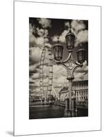 Royal Lamppost UK and London Eye - Millennium Wheel and River Thames - City of London - UK-Philippe Hugonnard-Mounted Art Print