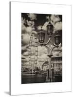 Royal Lamppost UK and London Eye - Millennium Wheel and River Thames - City of London - UK-Philippe Hugonnard-Stretched Canvas