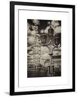 Royal Lamppost UK and London Eye - Millennium Wheel and River Thames - City of London - UK-Philippe Hugonnard-Framed Art Print