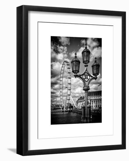 Royal Lamppost UK and London Eye - Millennium Wheel and River Thames - City of London - UK-Philippe Hugonnard-Framed Art Print