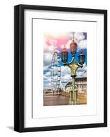 Royal Lamppost UK and London Eye - Millennium Wheel and River Thames - City of London - UK-Philippe Hugonnard-Framed Art Print