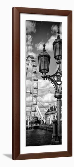 Royal Lamppost UK and London Eye - Millennium Wheel and River Thames - London - UK - Door Poster-Philippe Hugonnard-Framed Photographic Print