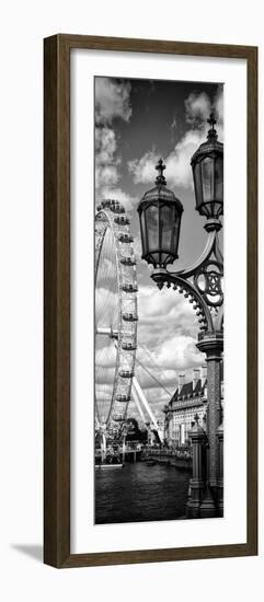 Royal Lamppost UK and London Eye - Millennium Wheel and River Thames - London - UK - Door Poster-Philippe Hugonnard-Framed Photographic Print