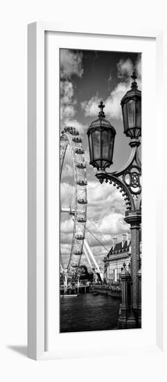 Royal Lamppost UK and London Eye - Millennium Wheel and River Thames - London - UK - Door Poster-Philippe Hugonnard-Framed Photographic Print