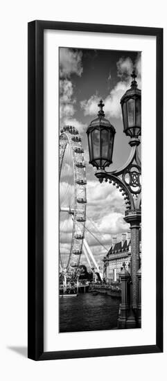 Royal Lamppost UK and London Eye - Millennium Wheel and River Thames - London - UK - Door Poster-Philippe Hugonnard-Framed Premium Photographic Print