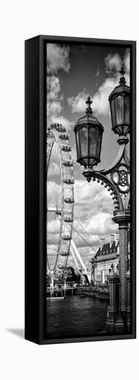 Royal Lamppost UK and London Eye - Millennium Wheel and River Thames - London - UK - Door Poster-Philippe Hugonnard-Framed Stretched Canvas