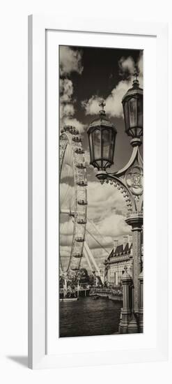 Royal Lamppost UK and London Eye - Millennium Wheel and River Thames - London - UK - Door Poster-Philippe Hugonnard-Framed Photographic Print