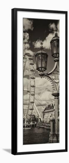 Royal Lamppost UK and London Eye - Millennium Wheel and River Thames - London - UK - Door Poster-Philippe Hugonnard-Framed Photographic Print